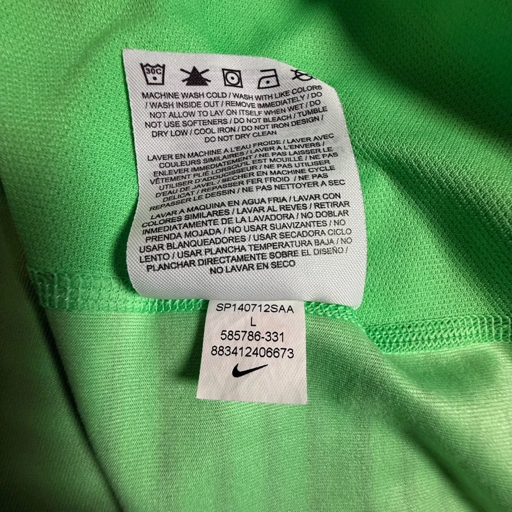 Nike Golf Tiger Woods‎ Collection Polo Shirt Mens L Green Black Stripe Dri-FIT